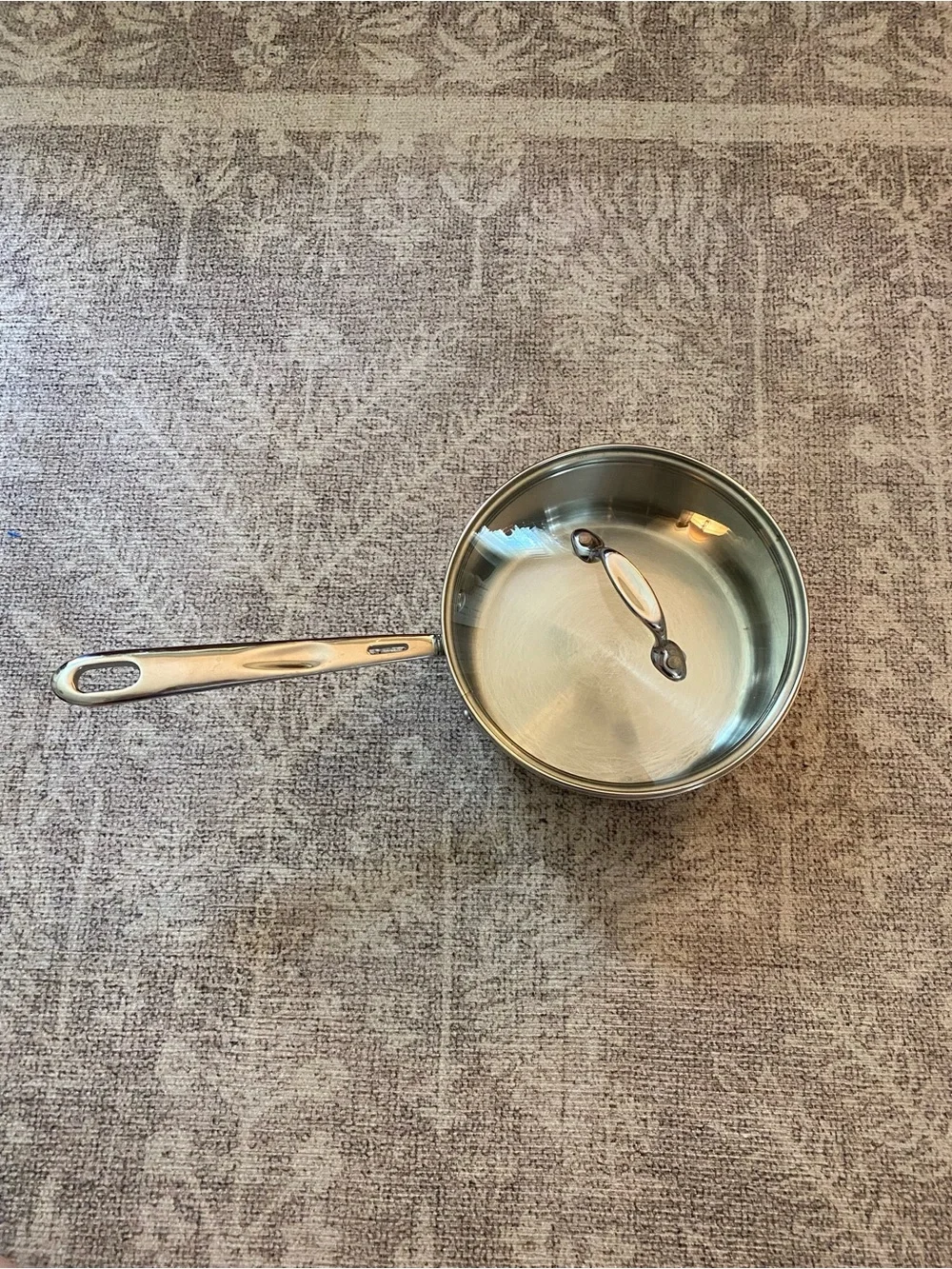 Emeril Copper Core 2Qt Sauce Pan Pot Stainless Steel W/Glass Lid